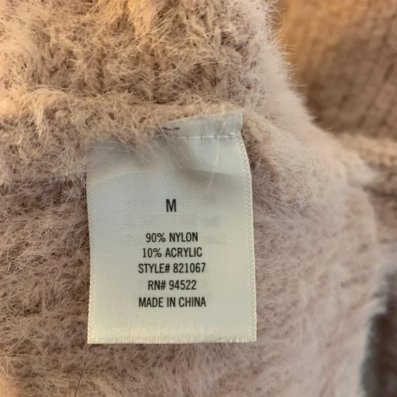 Francesca's Alya Blush Pink Fuzzy Wrap Sweater Top - Picture 5 of 7